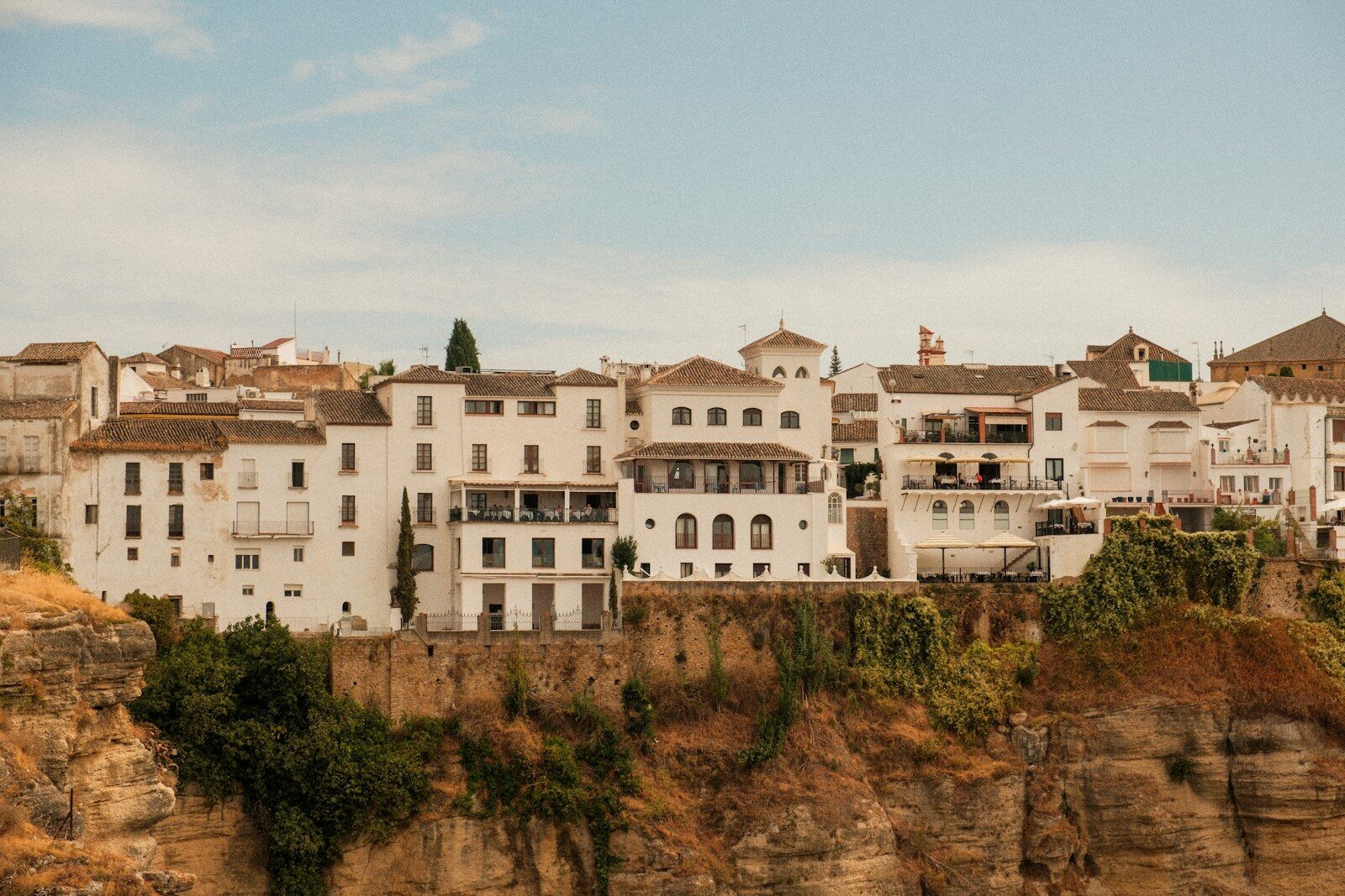 White Andalusian village on a cliffside